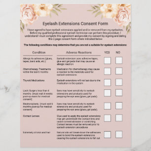 Eyelash Extension Liability Waiver & Release Form Flyer