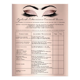 Eyelash Extension Liability Waiver Rose Blush Flyer