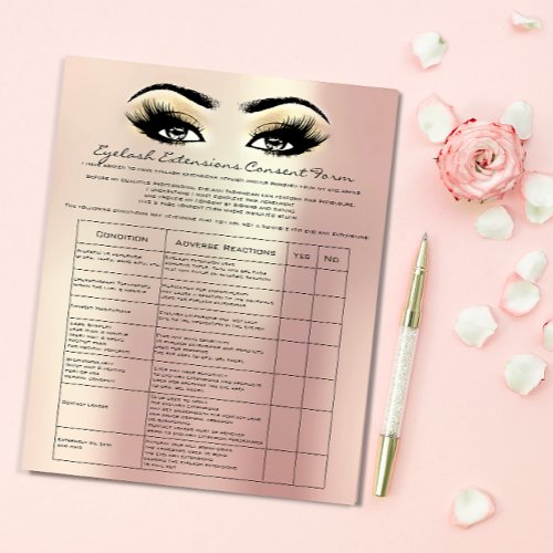 Eyelash Extension Liability Waiver Rose Gold Flyer