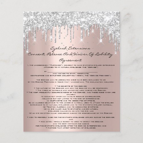 Eyelash Extension Liability Waiver Rose Gray Confe Flyer