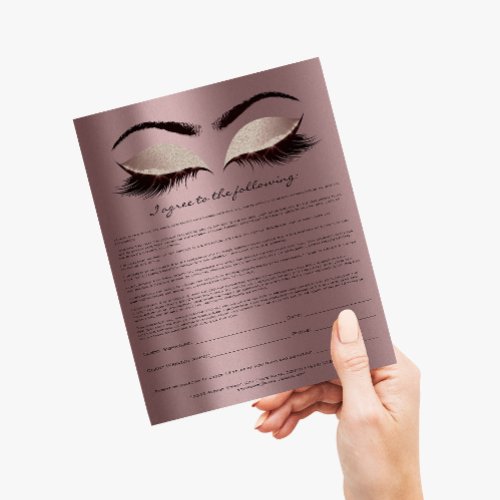 Eyelash Extension Liability Waiver Rose Mauve Flyer