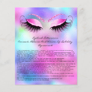 Eyelash Extension Liability Waiver Rose Ombre Flyer