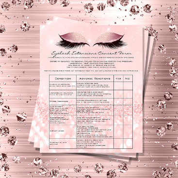 Eyelash Extension Liability Waiver Rose Pink Flyer