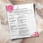 Eyelash Extension Liability Waiver Vintage Floral Flyer<br><div class="desc">Eyelash Extension Liability Waiver Modern White Marble Flyers.</div>