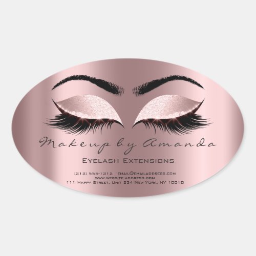 Eyelash Extension Makeup Artist Beauty Princess Oval Sticker