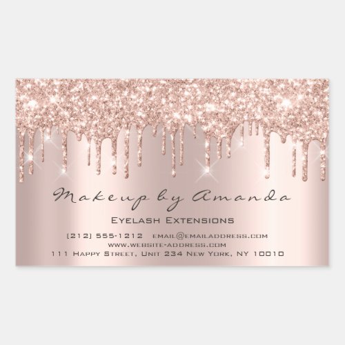 Eyelash Extension Makeup Artist Beauty Spark Rose Rectangular Sticker