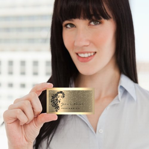 Eyelash Extension Makeup Artist Hair Gold Body Business Card