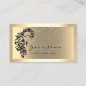 Eyelash Extension Makeup Artist Hair GoldConfetti Business Card (Front)