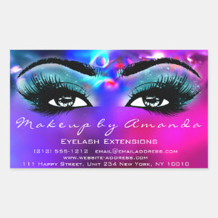 Eyelash Extension Makeup Artist Pink Energy Rectangular Sticker