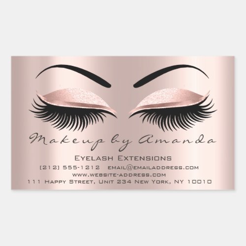 Eyelash Extension Makeup Beauty Rose Microblading Rectangular Sticker