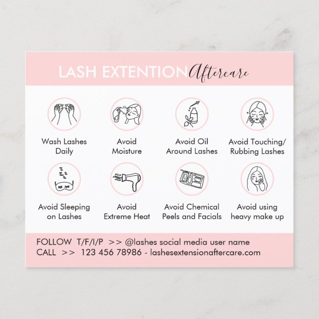 Eyelash Extension Products Aftercare Budget Flyer
