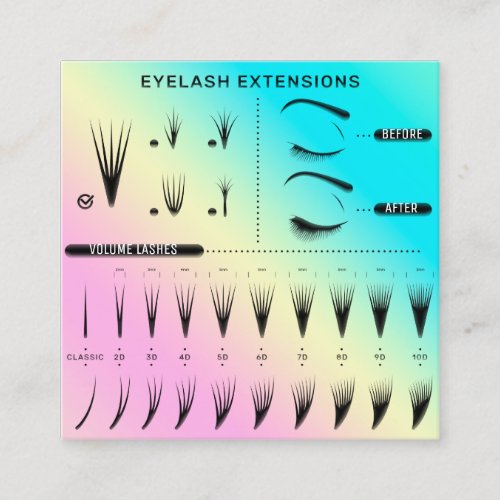 Eyelash Extension Studio Shop Pink Catalogue  Square Business Card