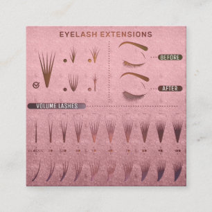 Eyelash Extension Studio Shop Rose Beauty Square Business Card