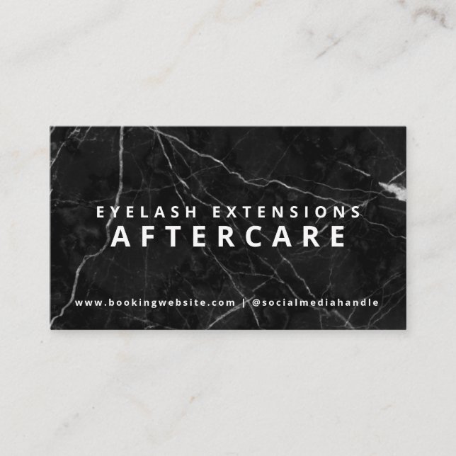 Eyelash Extensions Aftercare Business Card (Front)