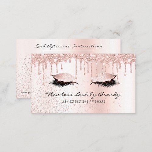 Eyelash Extensions Aftercare Glam Lashes Business  Business Card