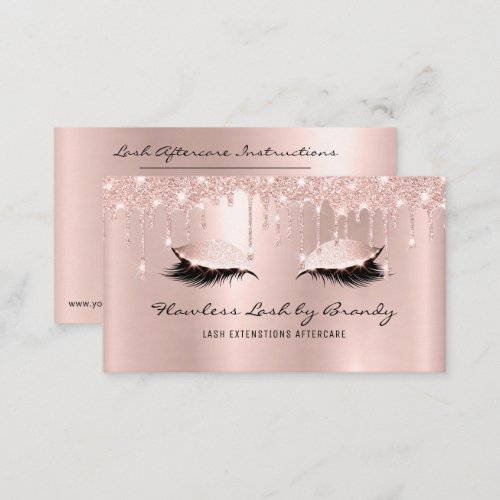 Eyelash Extensions Aftercare Glam Lashes Business Card
