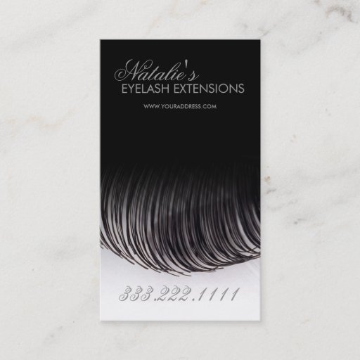 Customizable Eyelash Extensions Black Business Card