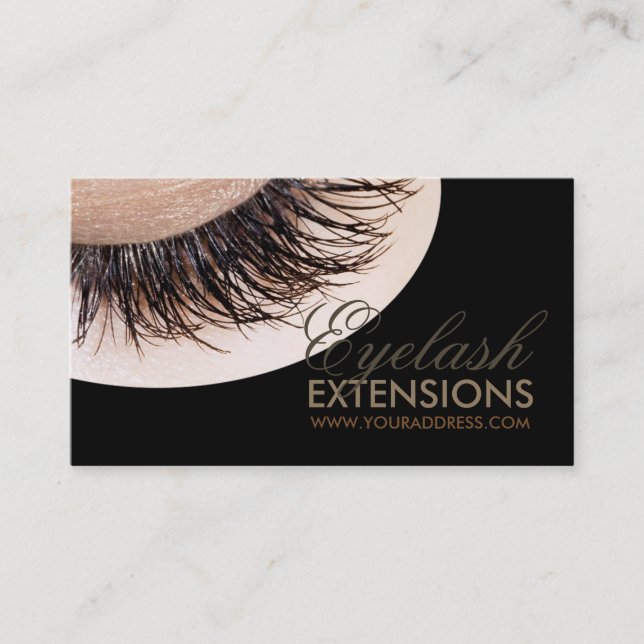 Eyelash Extensions Black Luxury Business Card (Front)