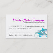 Eyelash Extensions Business Card Template (Back)