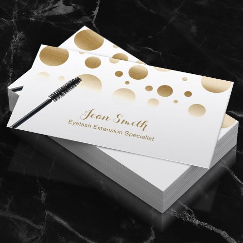 Eyelash Extensions Chic Lashes Gold Confetti Business Card