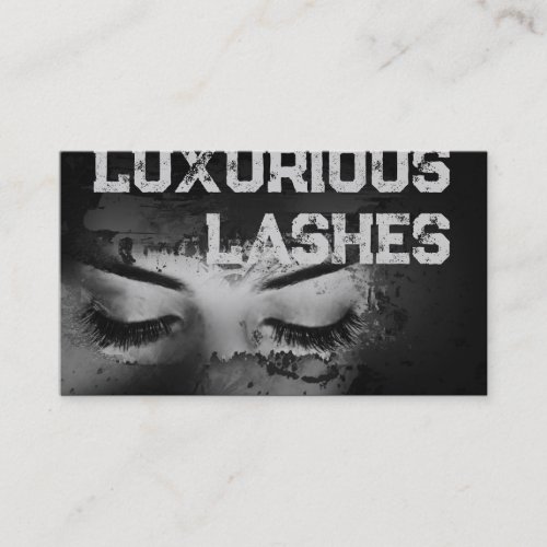 Eyelash Extensions Dark Strokes Business Card