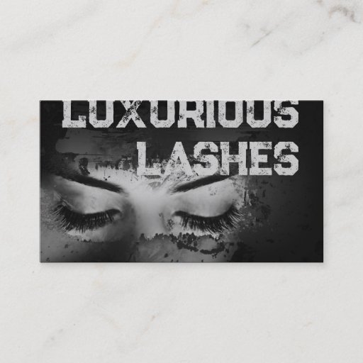 Customizable Eyelash Extensions Dark Strokes Business Card