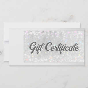 Eyelash Extensions Gift Certificate Glitter Snow Thank You Card