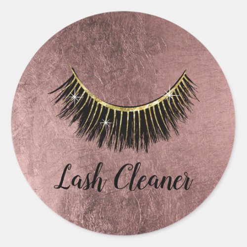 Eyelash Extensions Lash Cleaner Rose Gold Classic Round Sticker