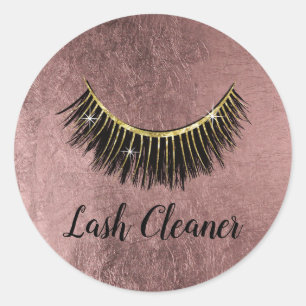 Eyelash Extensions Lash Cleaner Rose Gold Classic Round Sticker