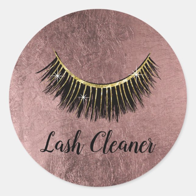 Eyelash Extensions Lash Cleaner Rose Gold Classic Round Sticker (Front)