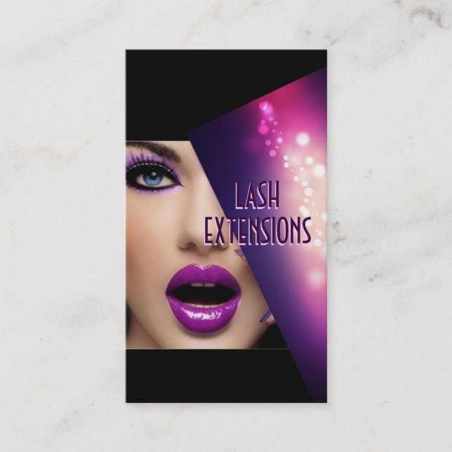 Eyelash Extensions, Lash Cosmetologist, Business Card (Front)