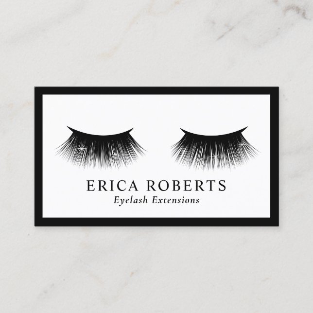 Eyelash Extensions Lashes Makeup Artist Minimalist Business Card (Front)