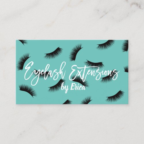 Eyelash Extensions Lashes Makeup Artist Teal Business Card