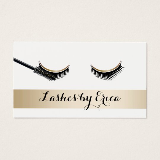 Eyelash Extensions Business Cards Arts Eyelash Extensions Makeup Artist Gold Stripe Business Card Zazzle
