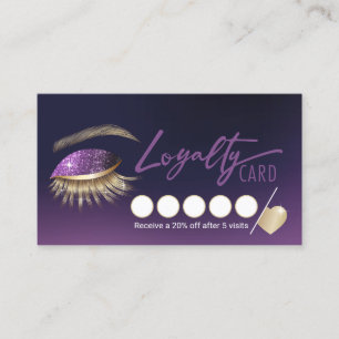 Eyelash Extensions Purple Lash Salon Loyalty Card