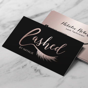 Eyelash Extensions Rose Gold Lashed Beauty Salon Business Card by cardfactory at Zazzle