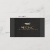 Eyelash Extensions Salon and Spa Black Business Card (Front/Back)