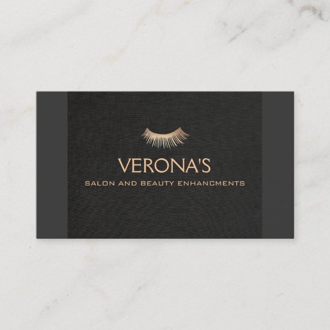 Eyelash Extensions Salon and Spa Black Business Card (Front)