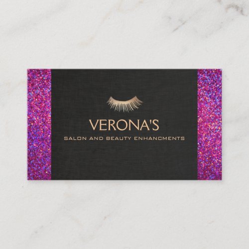 Eyelash Extensions Salon and Spa Glitter Business Card Templates
