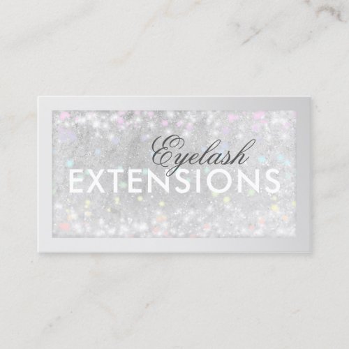 Eyelash Extensions Silver Glitter Card
