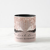 Eyelash Extention Beauty Studio Rose Spark Glitter Mug (Center)