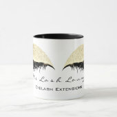 Eyelash Extention Beauty Studio White Gold Glitter Mug (Center)