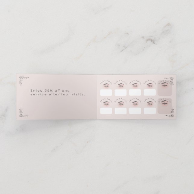 Eyelash Folded Loyalty Card (Inside Unfolded)
