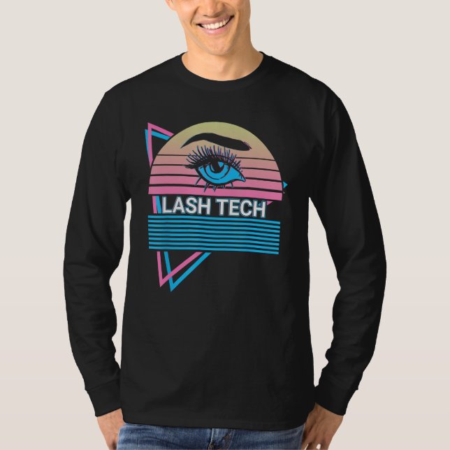 Eyelash Lash Artist Eyelashes Retro Lash Tech T-Shirt (Front)