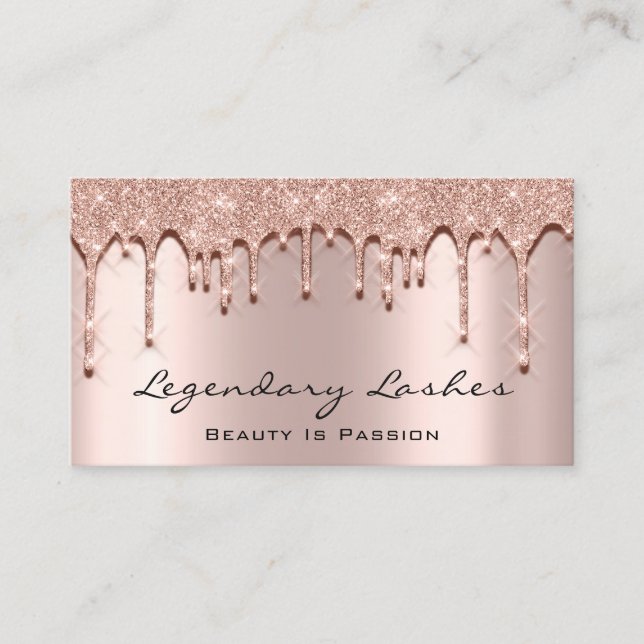 Eyelash. Makeup Art Glitter 3D Effect Esthetician Business Card (Front)