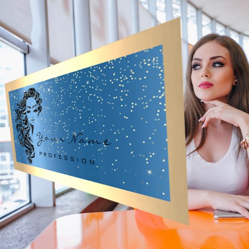 Eyelash Makeup Artist Hair Gold Body Blue Gold Business Card