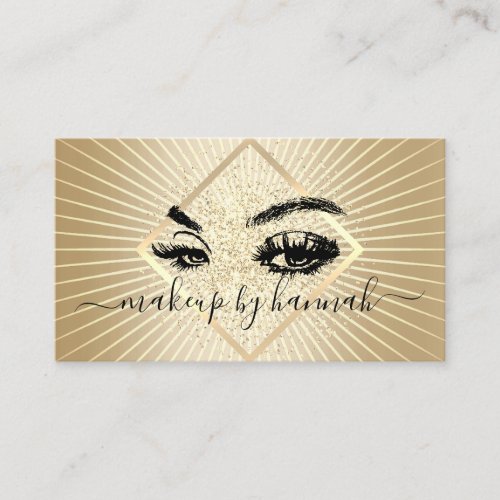 Eyelash Makeup Artist Modern Gold Beauty Salon Business Card