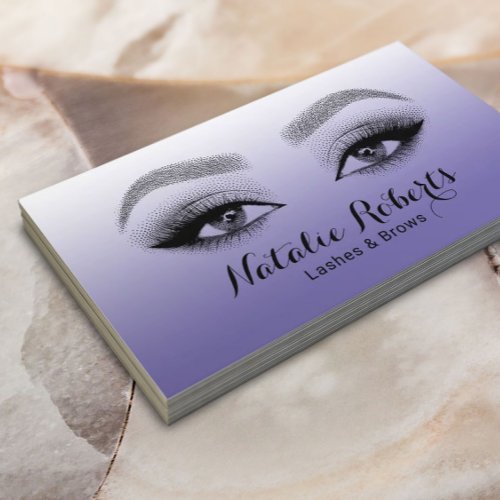 Eyelash Makeup Artist Pastel Purple Beauty Salon Business Card