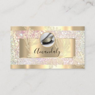 Eyelash Makeup Artist QR Code Logo Glitter Business Card