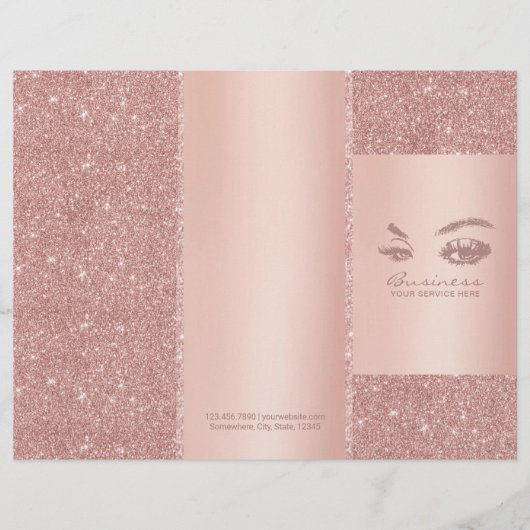 Eyelash Makeup Artist Rose Gold Salon Tri-Fold (Front)
